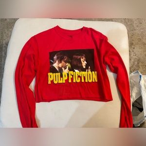 Pulp fiction, long sleeve crop shirt